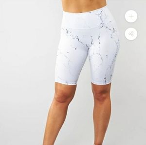 Limitless Biker Short White Marble